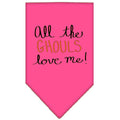 'All The Ghouls Love Me' Halloween pet bandana – color option 1