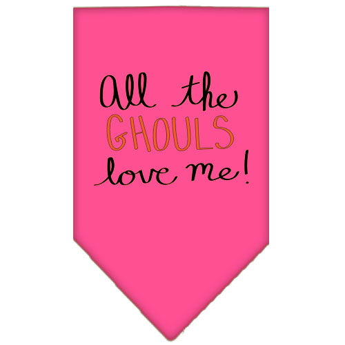 'All The Ghouls Love Me' Halloween pet bandana – color option 1