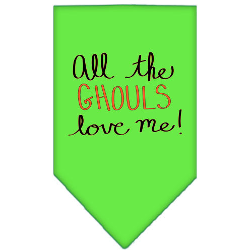 'All The Ghouls Love Me' Halloween pet bandana – color option 2