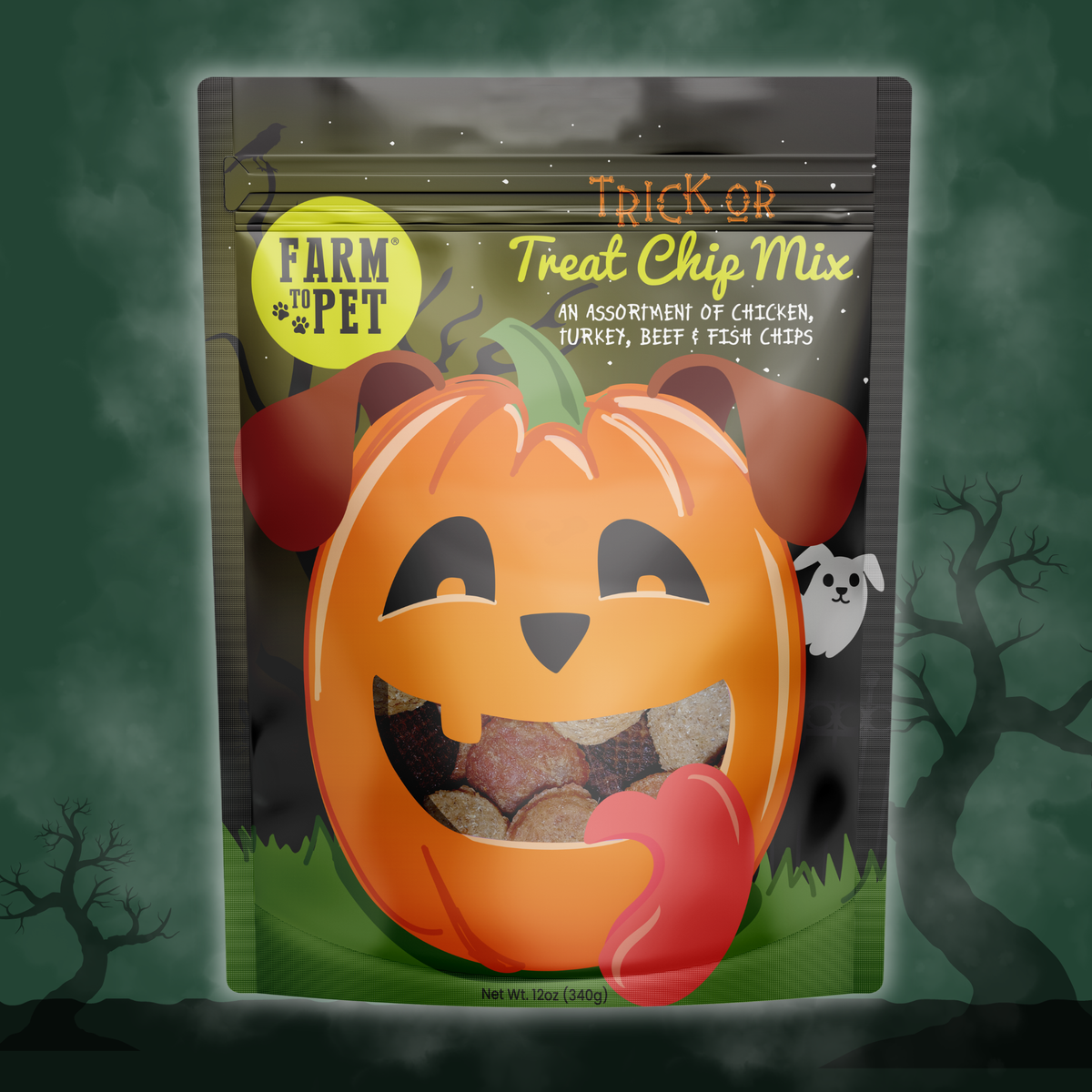 Trick or Treat Chip Mix Halloween dog treats – 12 oz bag, view 2