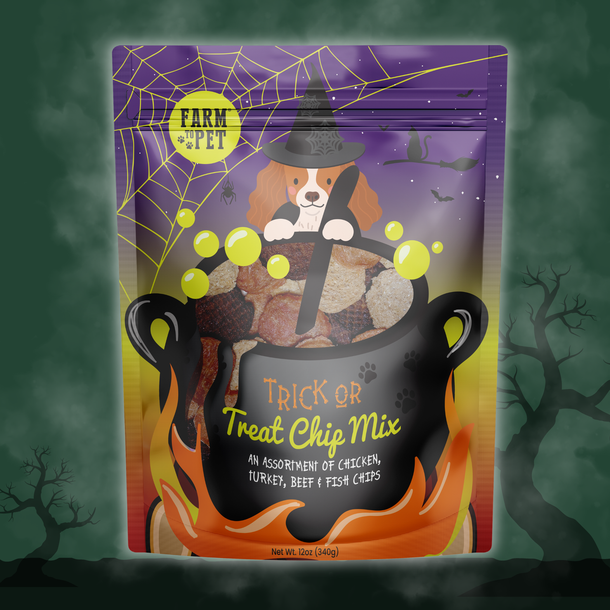Trick or Treat Chip Mix Halloween dog treats – 12 oz bag, view 3