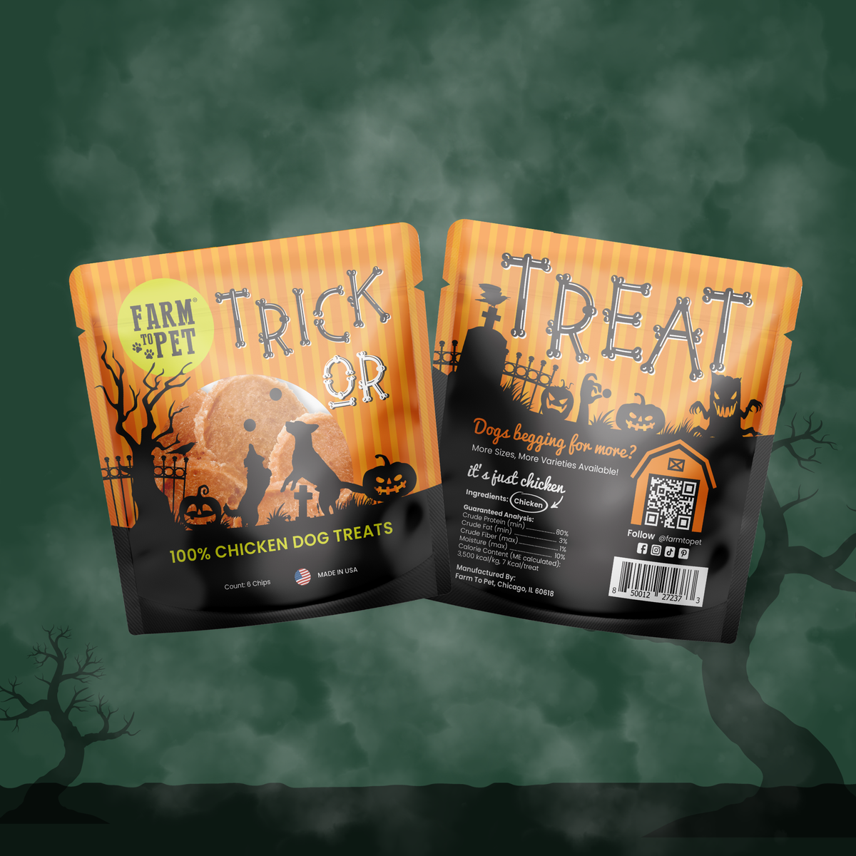 Chicken snack pack Halloween dog treats