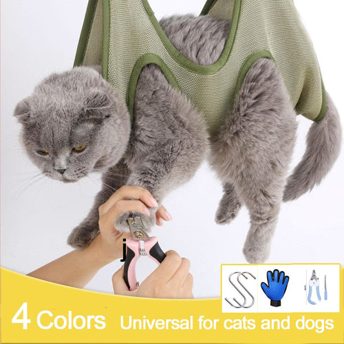 Cat grooming restraint bag with hammock – view 18