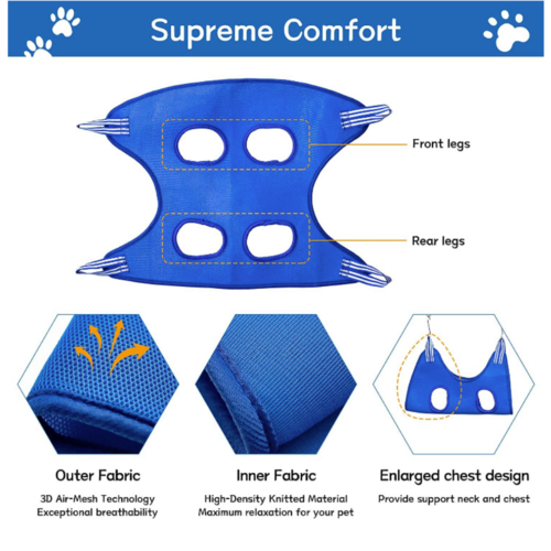 Cat grooming restraint bag with hammock – view 7