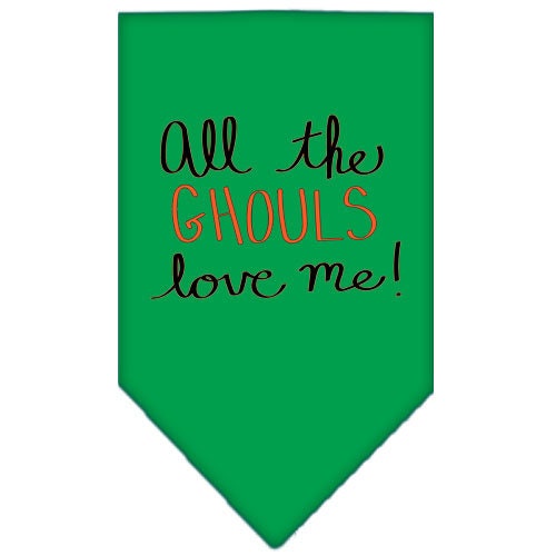 Halloween pet bandana with an 'All The Ghouls Love Me' design
